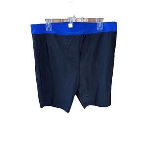 Daci swim bottom shorts Blue Black Elastic waistband Lined 20W Pullon Stretch